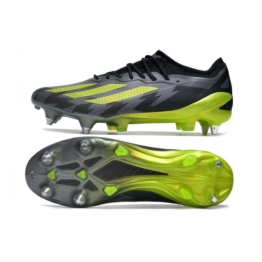 Chuteira Campo Adidas X CrazyFast.1 Ponta de Aluminio Preta e Verde 