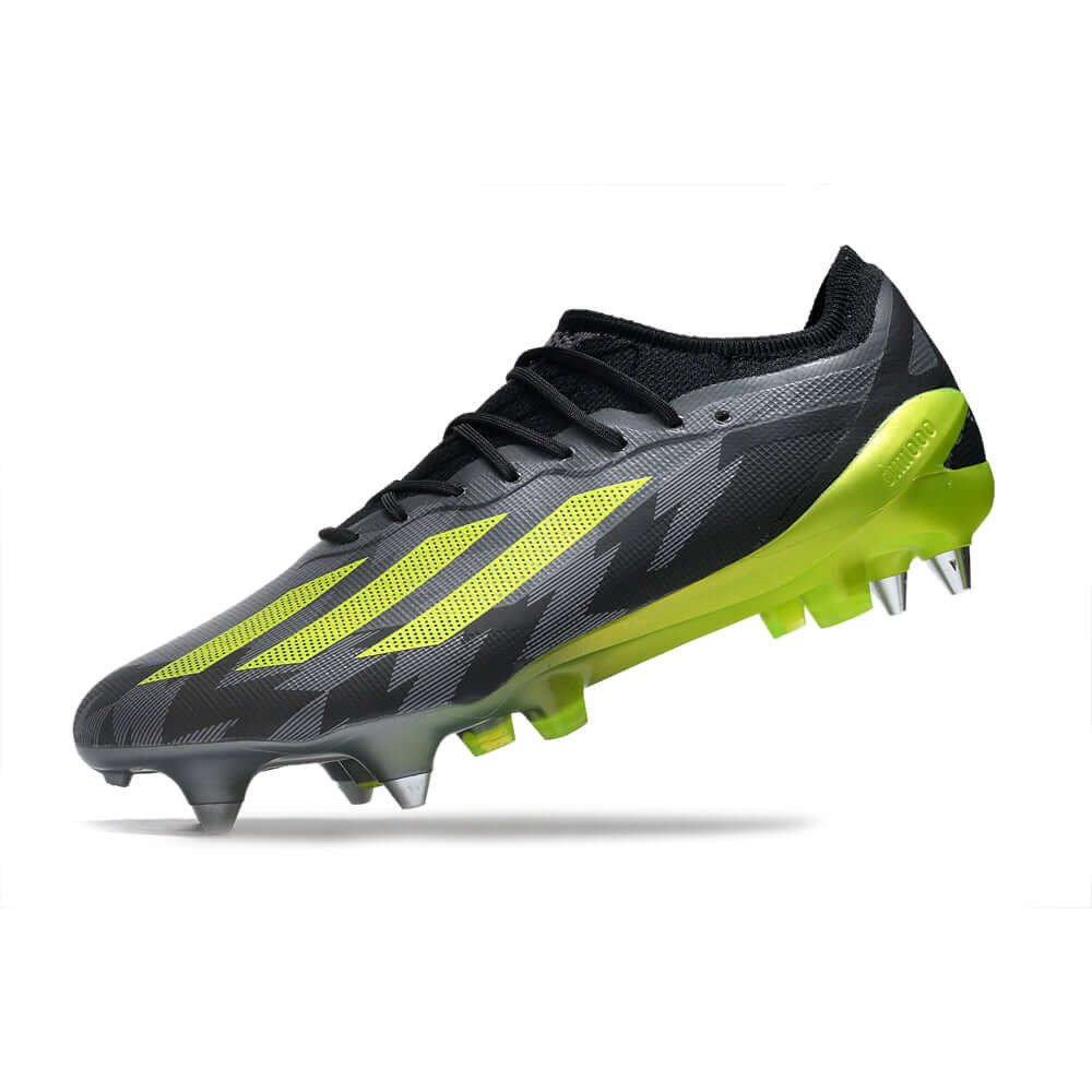 Chuteira Campo Adidas X CrazyFast.1 Ponta de Aluminio Preta e Verde 