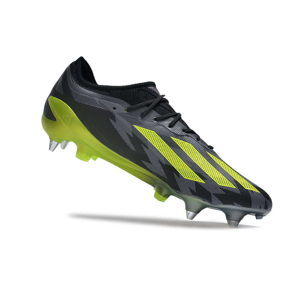 Chuteira Campo Adidas X CrazyFast.1 Ponta de Aluminio Preta e Verde 