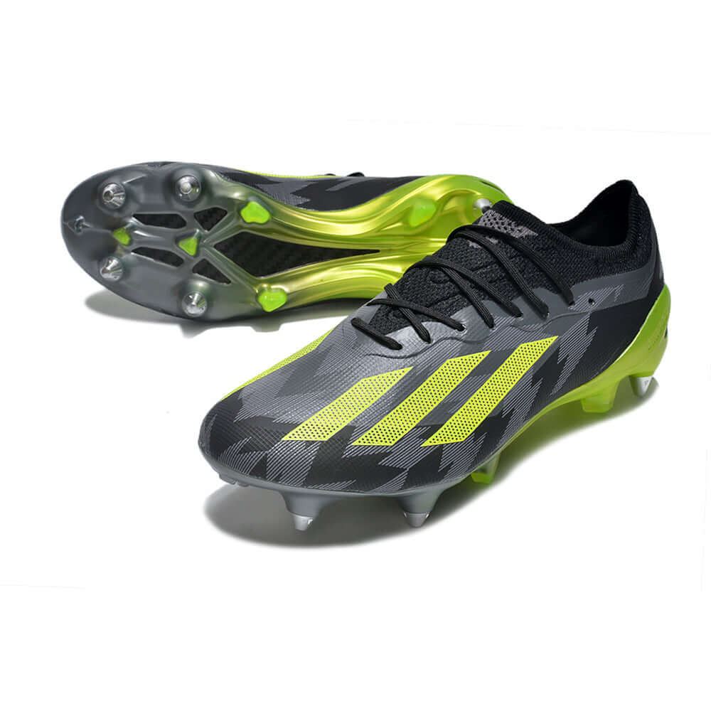 Chuteira Campo Adidas X CrazyFast.1 Ponta de Aluminio Preta e Verde 