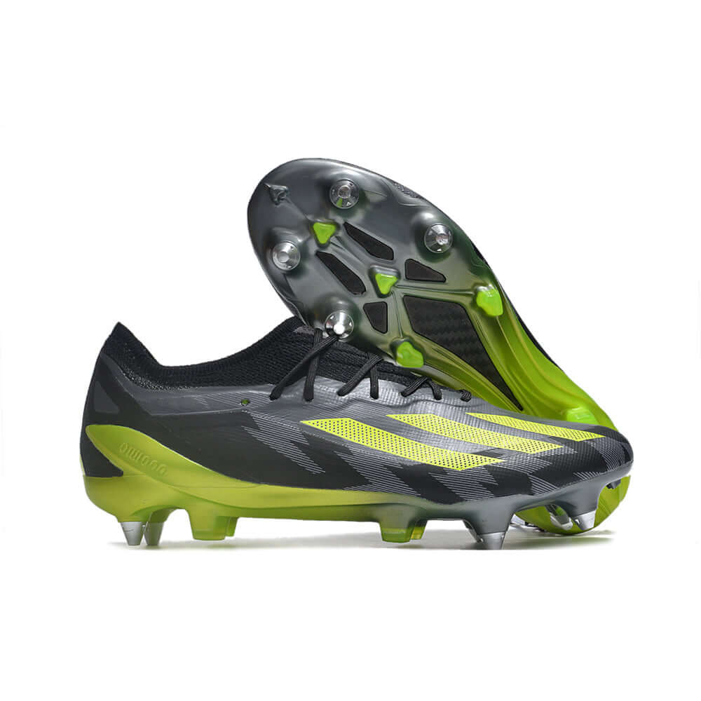 Chuteira Campo Adidas X CrazyFast.1 Ponta de Aluminio Preta e Verde 