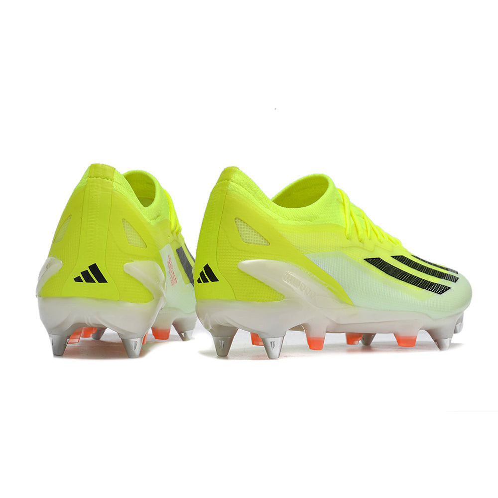 Chuteira Campo Adidas X CrazyFast.1 Ponta de Aluminio Verde e Laranja 