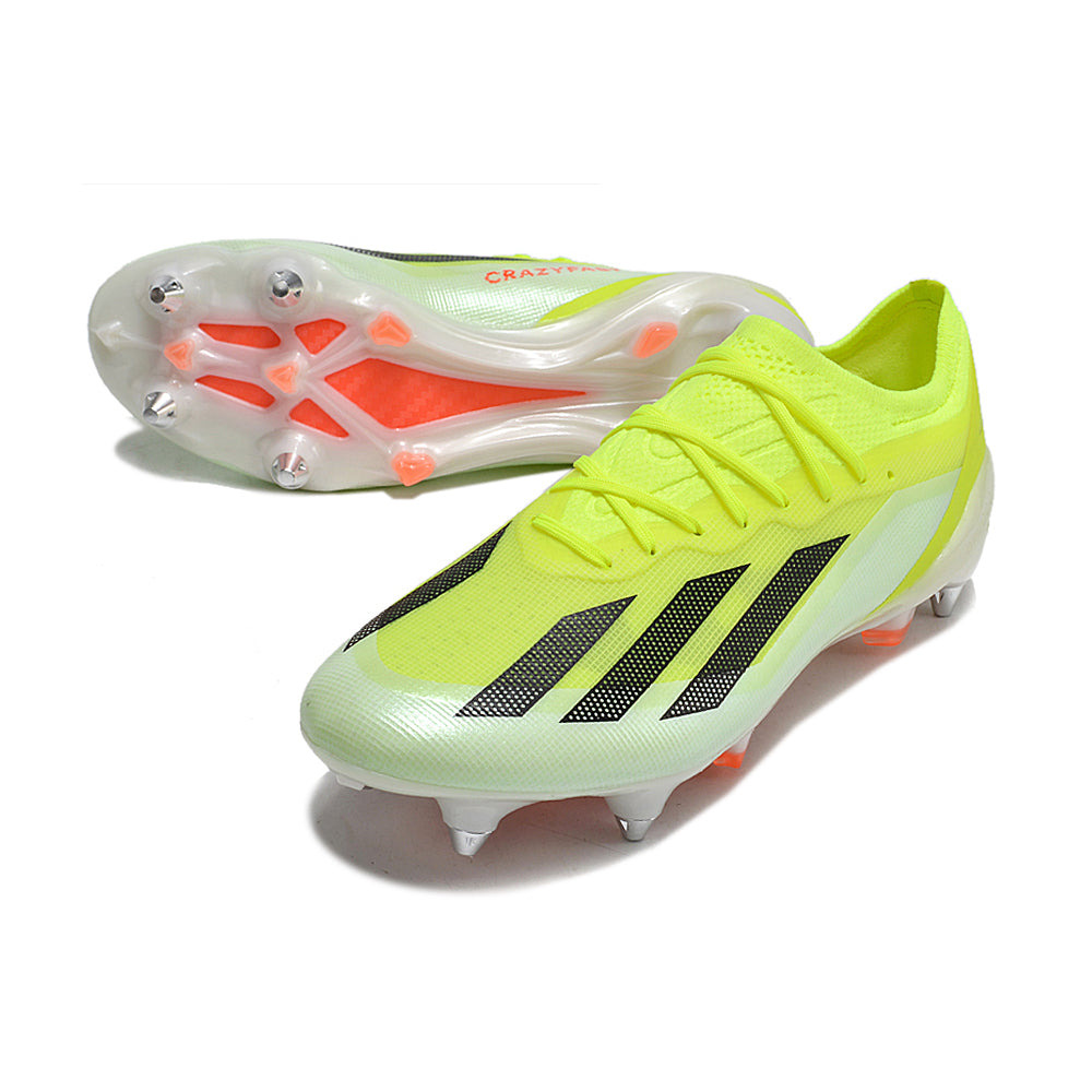 Chuteira Campo Adidas X CrazyFast.1 Ponta de Aluminio Verde e Laranja 