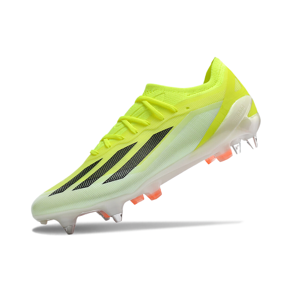 Chuteira Campo Adidas X CrazyFast.1 Ponta de Aluminio Verde e Laranja 