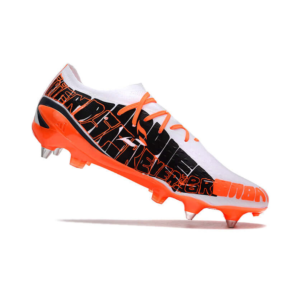 Chuteira Campo Adidas X Speedportal Messi.1 Ponta de Aluminio Branca e Laranja 
