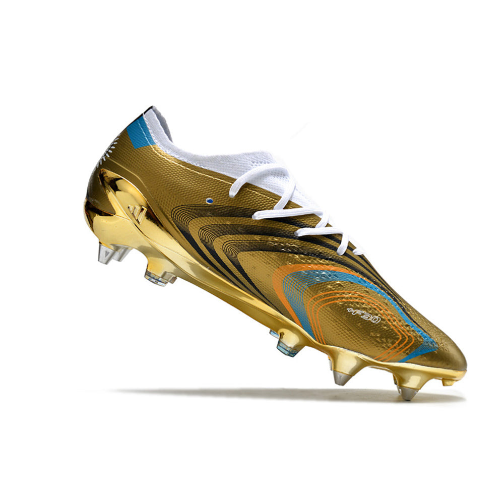 Chuteira Campo Adidas X Speedportal Messi.1 Ponta de Aluminio Dourada e Branca 