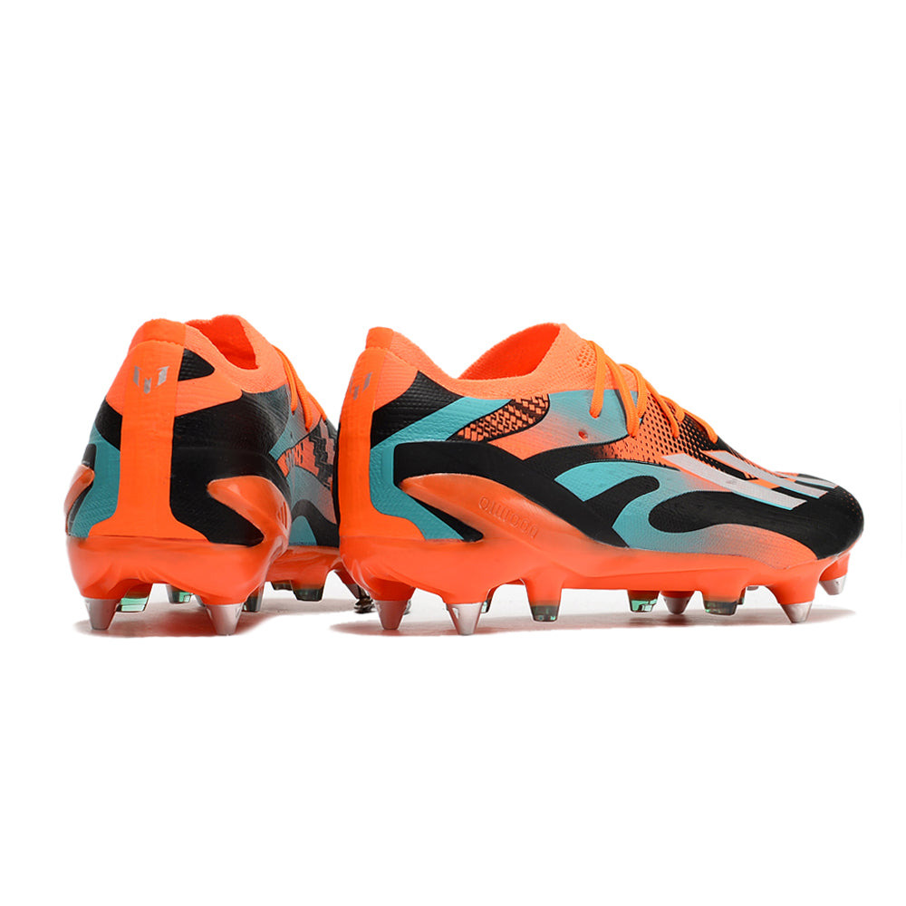 Chuteira Campo Adidas X Speedportal Messi.1 Ponta de Aluminio Laranja e Preta 