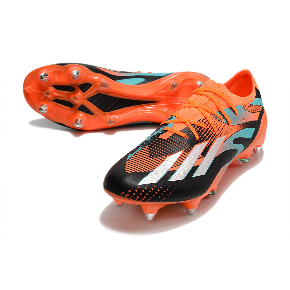 Chuteira Campo Adidas X Speedportal Messi.1 Ponta de Aluminio Laranja e Preta 