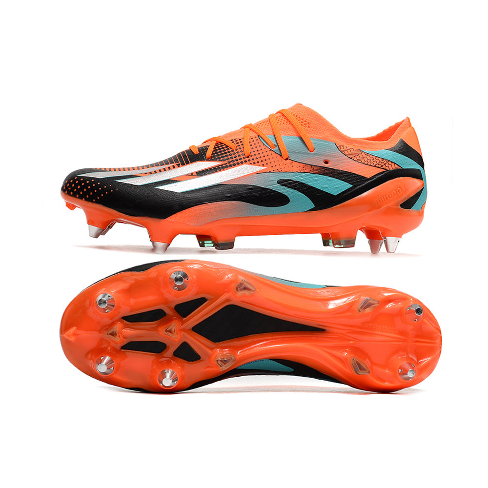 Chuteira Campo Adidas X Speedportal Messi.1 Ponta de Aluminio Laranja e Preta 