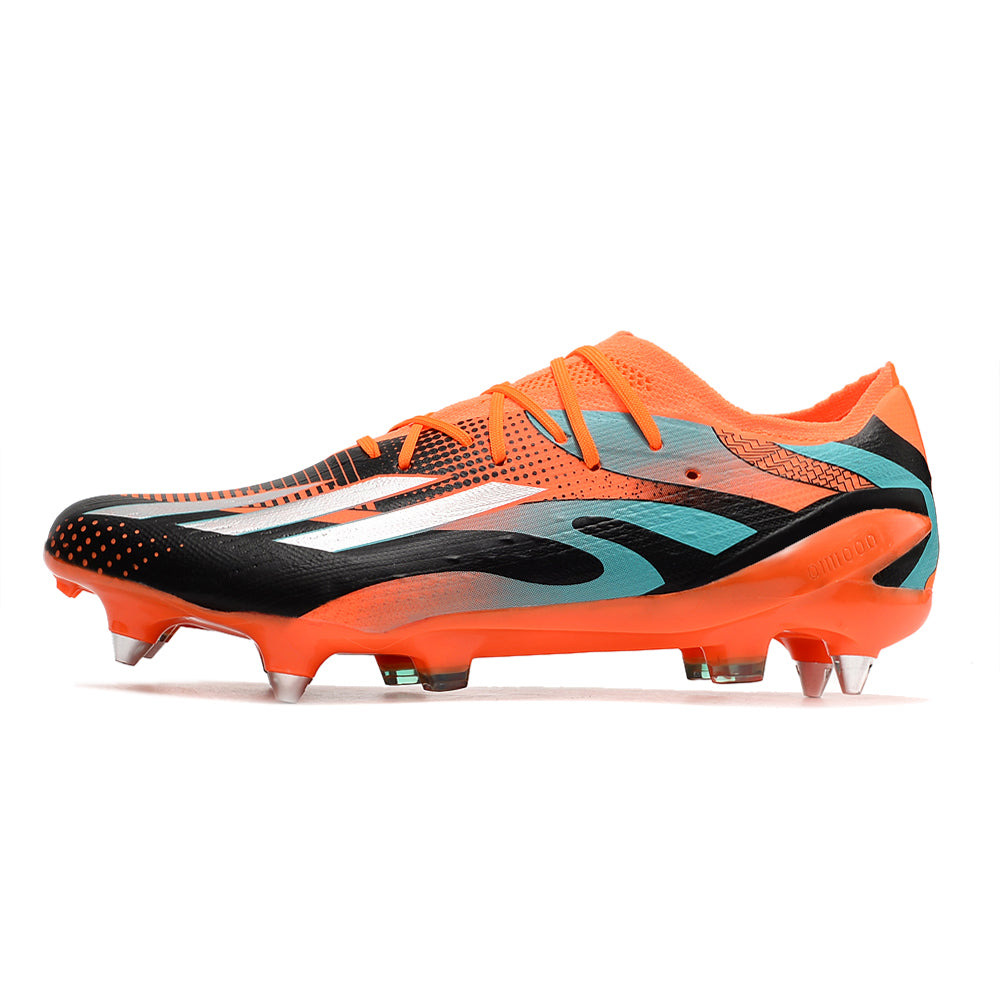 Chuteira Campo Adidas X Speedportal Messi.1 Ponta de Aluminio Laranja e Preta 