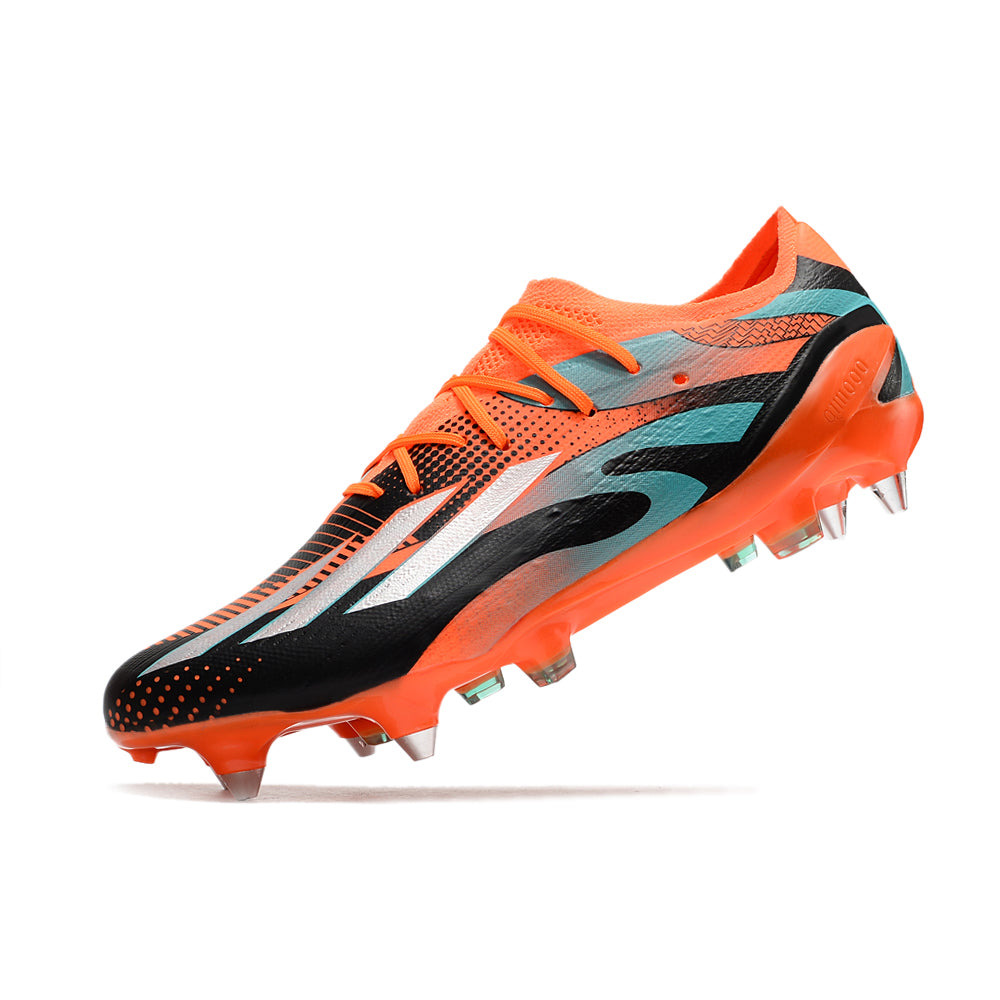 Chuteira Campo Adidas X Speedportal Messi.1 Ponta de Aluminio Laranja e Preta 