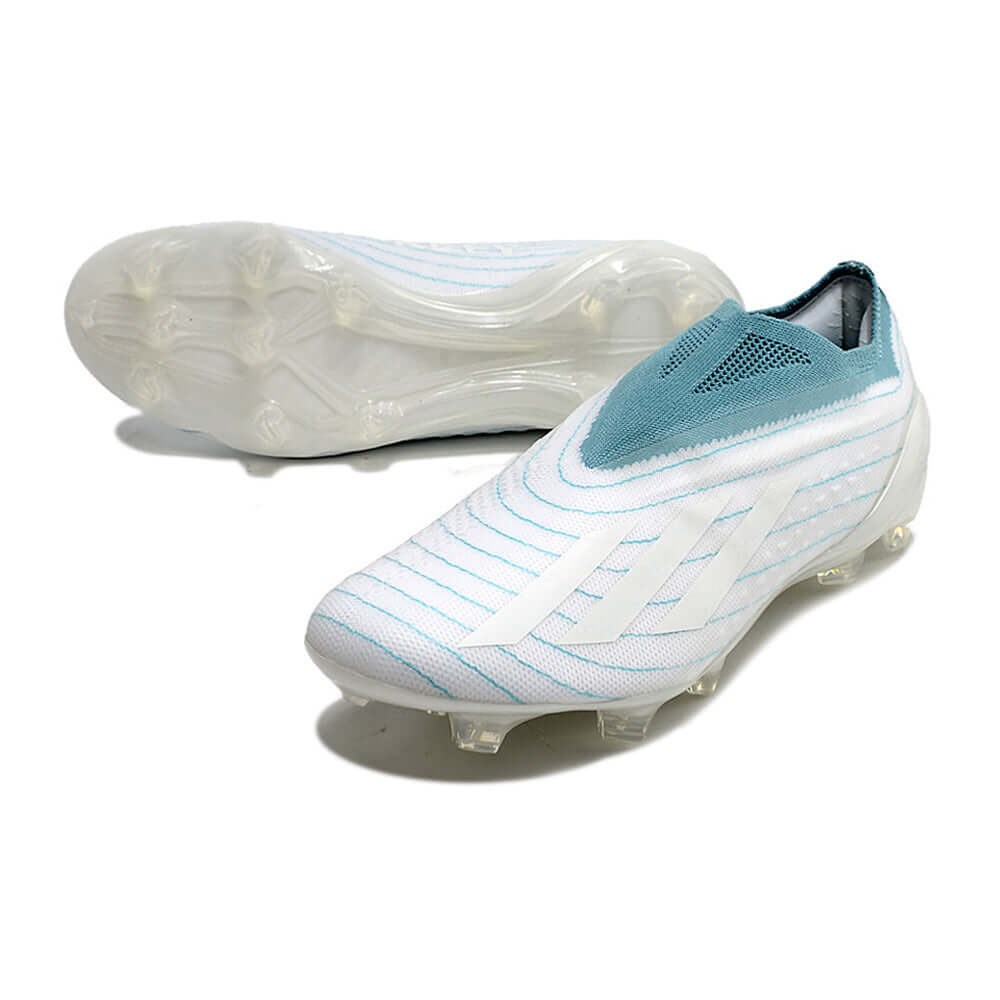 Chuteira Campo Adidas X Speedportal+ FG Branca e Azul 
