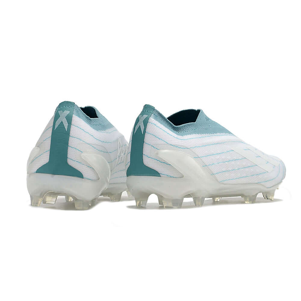 Chuteira Campo Adidas X Speedportal+ FG Branca e Azul 