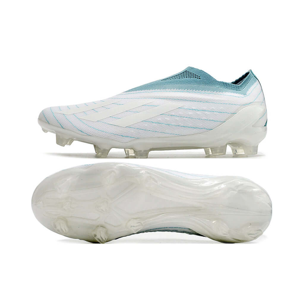 Chuteira Campo Adidas X Speedportal+ FG Branca e Azul 