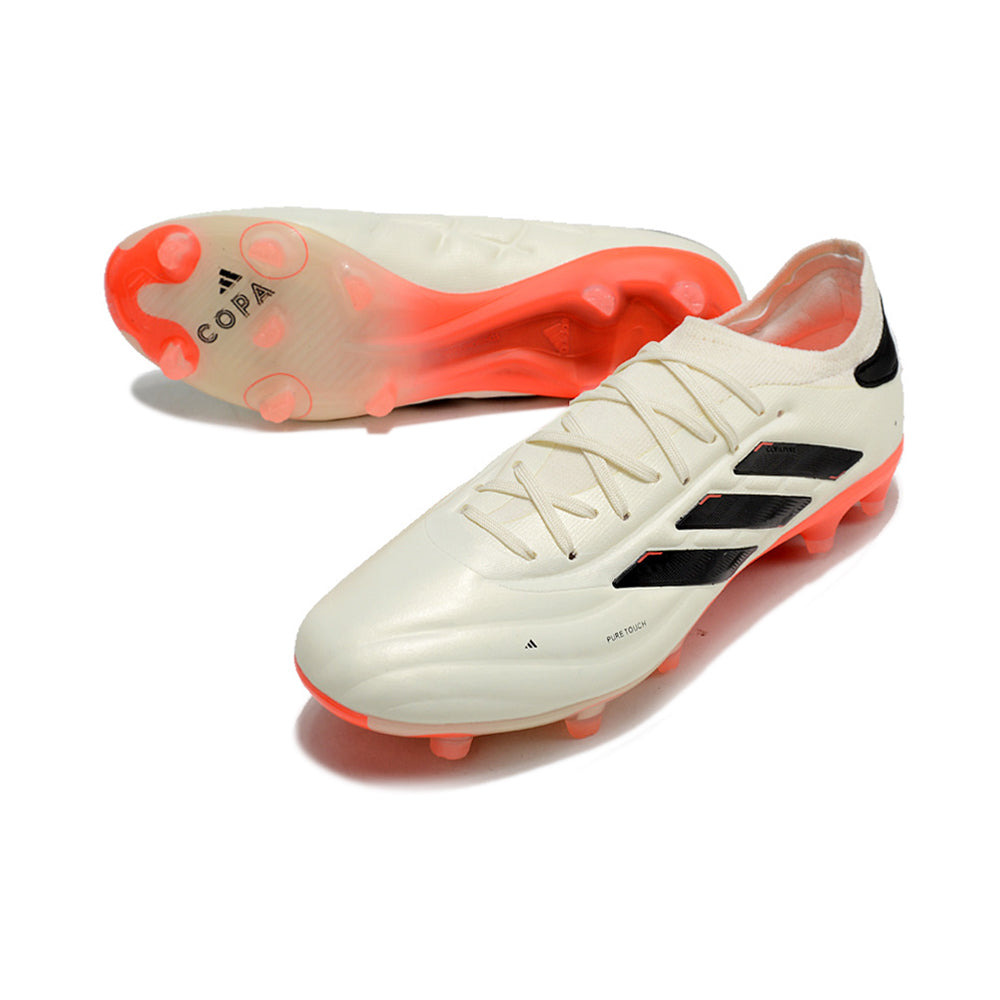 Chuteira Campo Adidas Copa Pure II + FG Bege, Laranja e Preta 