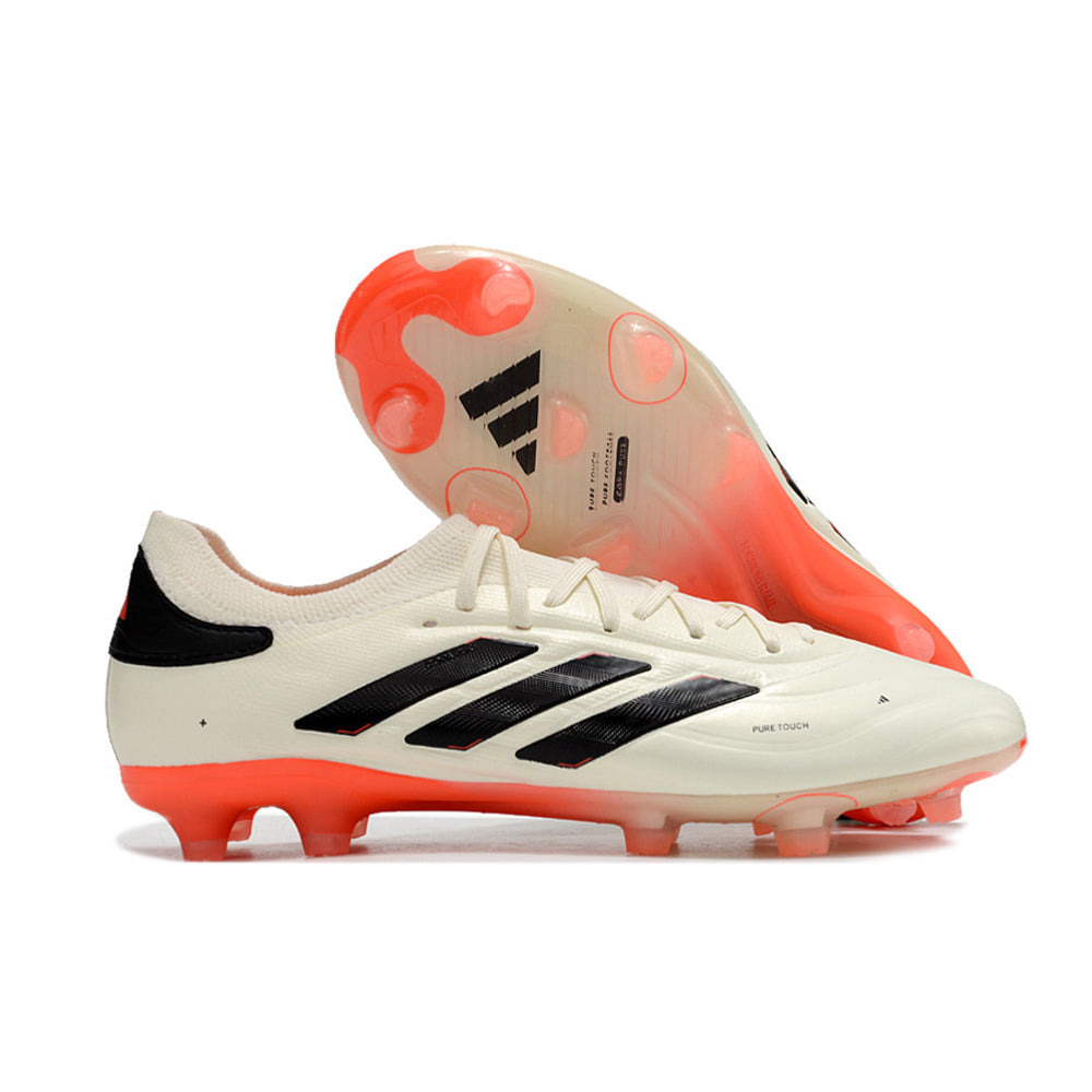 Chuteira Campo Adidas Copa Pure II + FG Bege, Laranja e Preta 