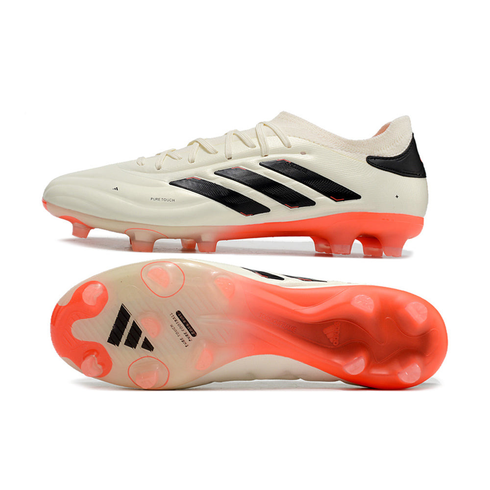 Chuteira Campo Adidas Copa Pure II + FG Bege, Laranja e Preta 