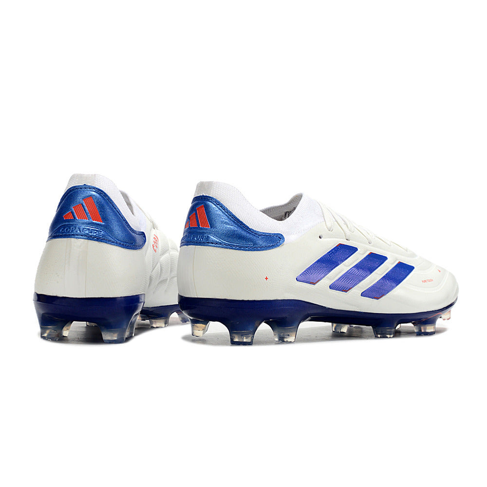 Chuteira Campo Adidas Copa Pure II + FG Branca, Azul e Vermelha 