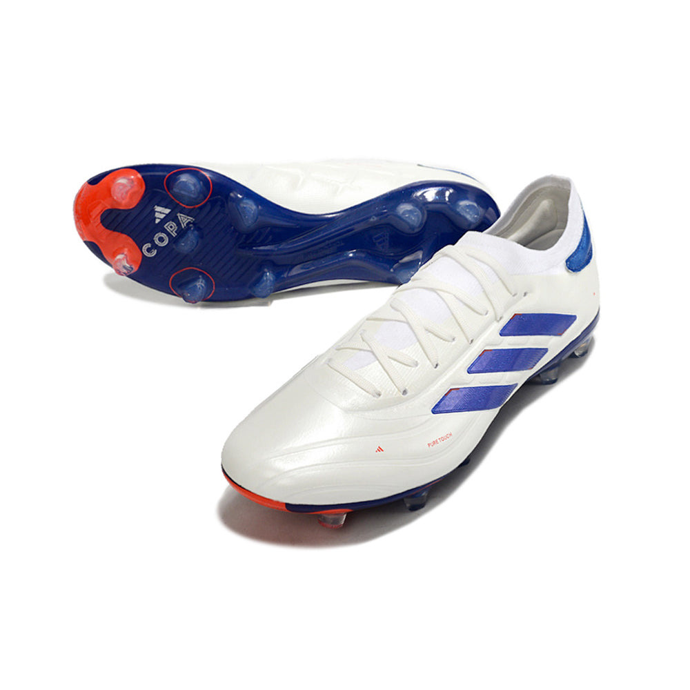 Chuteira Campo Adidas Copa Pure II + FG Branca, Azul e Vermelha 