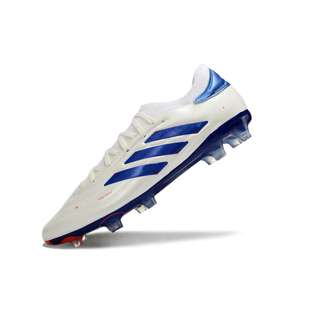 Chuteira Campo Adidas Copa Pure II + FG Branca, Azul e Vermelha 
