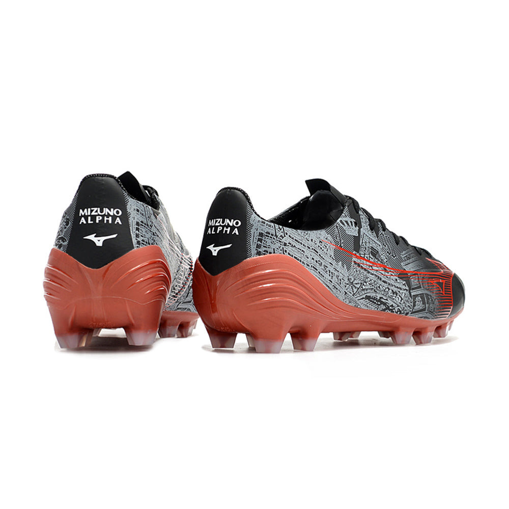 Chuteira Campo Mizuno Alpha FG Preta e Vermelha 