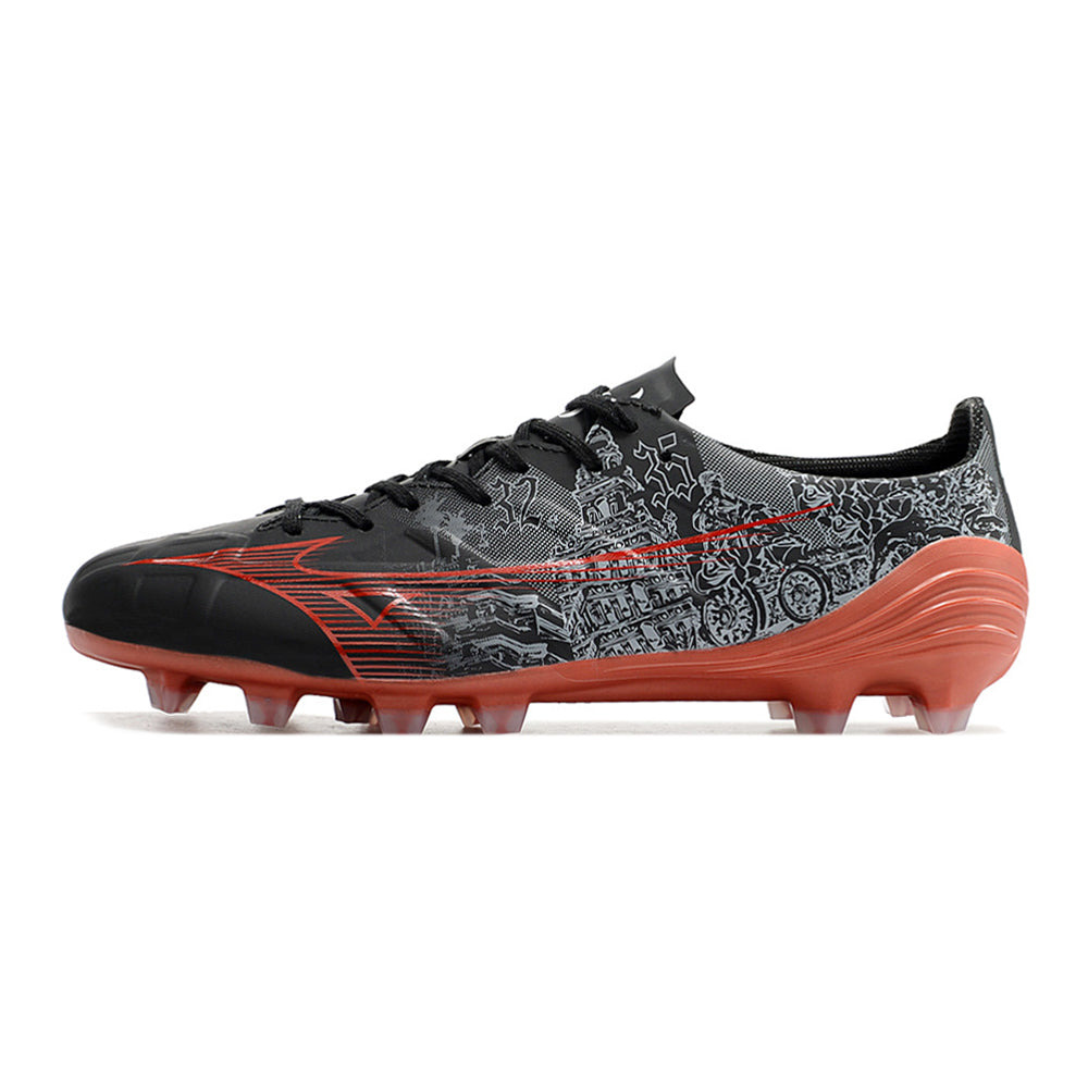 Chuteira Campo Mizuno Alpha FG Preta e Vermelha 