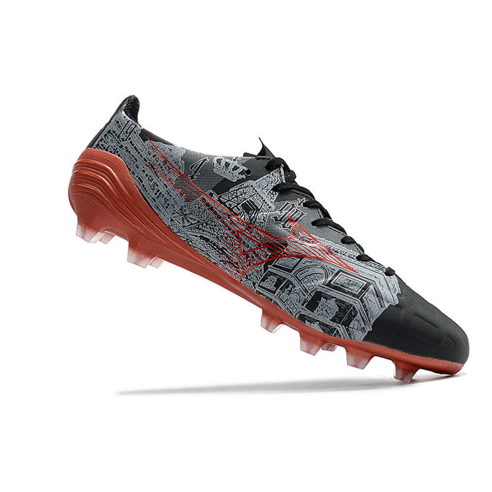 Chuteira Campo Mizuno Alpha FG Preta e Vermelha 
