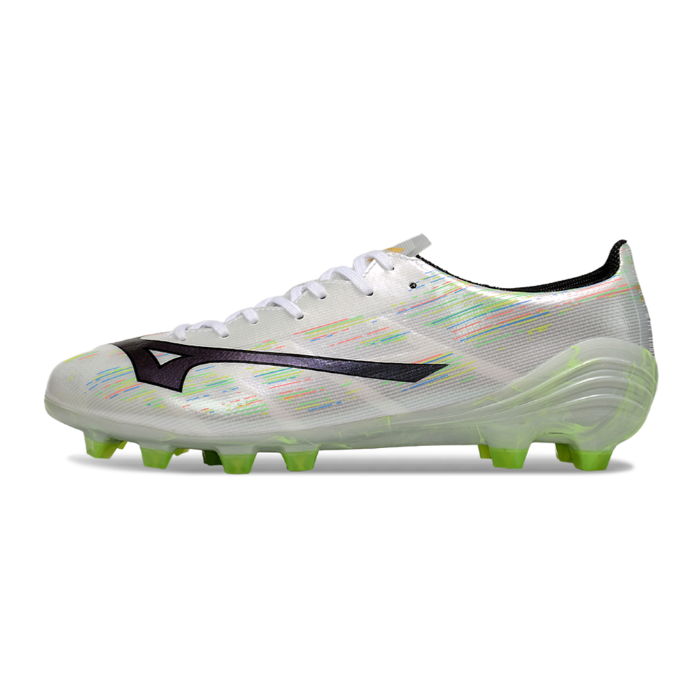 Chuteira Campo Mizuno Alpha II FG Branco e Verde