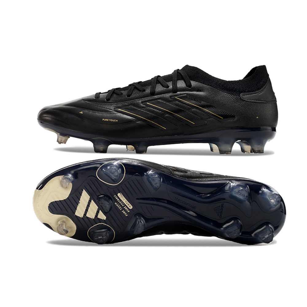 Chuteira Campo Adidas Copa Pure II + FG Preta e Dourada 