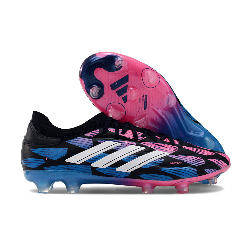 Chuteira Campo Adidas Copa Pure II + FG Preta, Azul e Rosa 