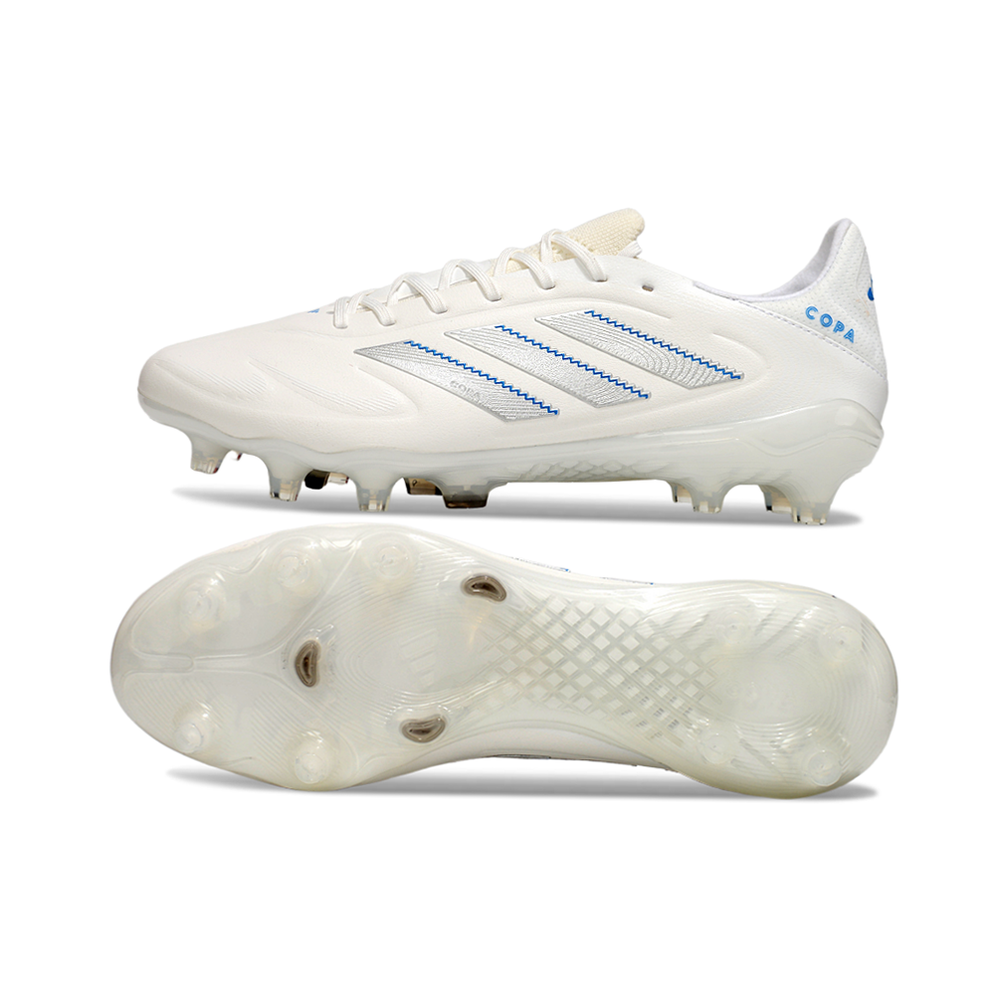 Chuteira Campo Adidas Copa Pure II Elite FG Branca e Azul 