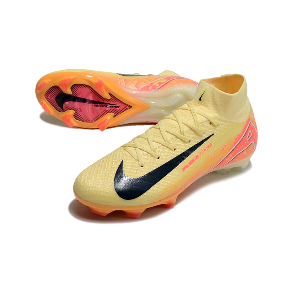 Chuteira Campo Nike Air Zoom Mercurial Superfly 10 Elite FG Amarelo e Laranja 