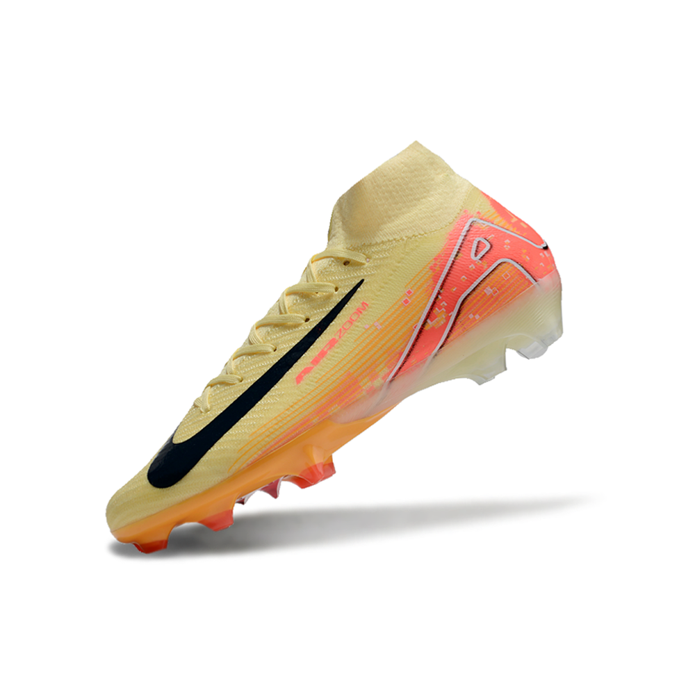 Chuteira Campo Nike Air Zoom Mercurial Superfly 10 Elite FG Amarelo e Laranja 