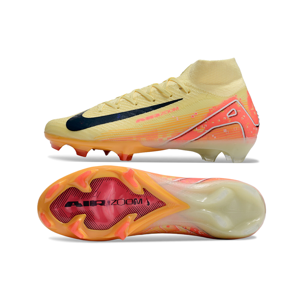 Chuteira Campo Nike Air Zoom Mercurial Superfly 10 Elite FG Amarelo e Laranja 