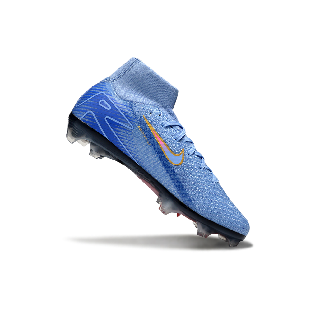 Chuteira Campo Nike Air Zoom Mercurial Superfly 10 Elite FG Azul e Vermelho