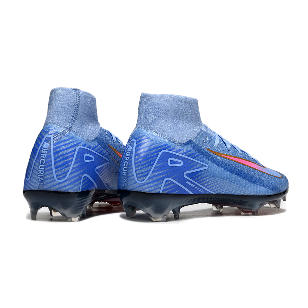 Chuteira Campo Nike Air Zoom Mercurial Superfly 10 Elite FG Azul e Vermelho