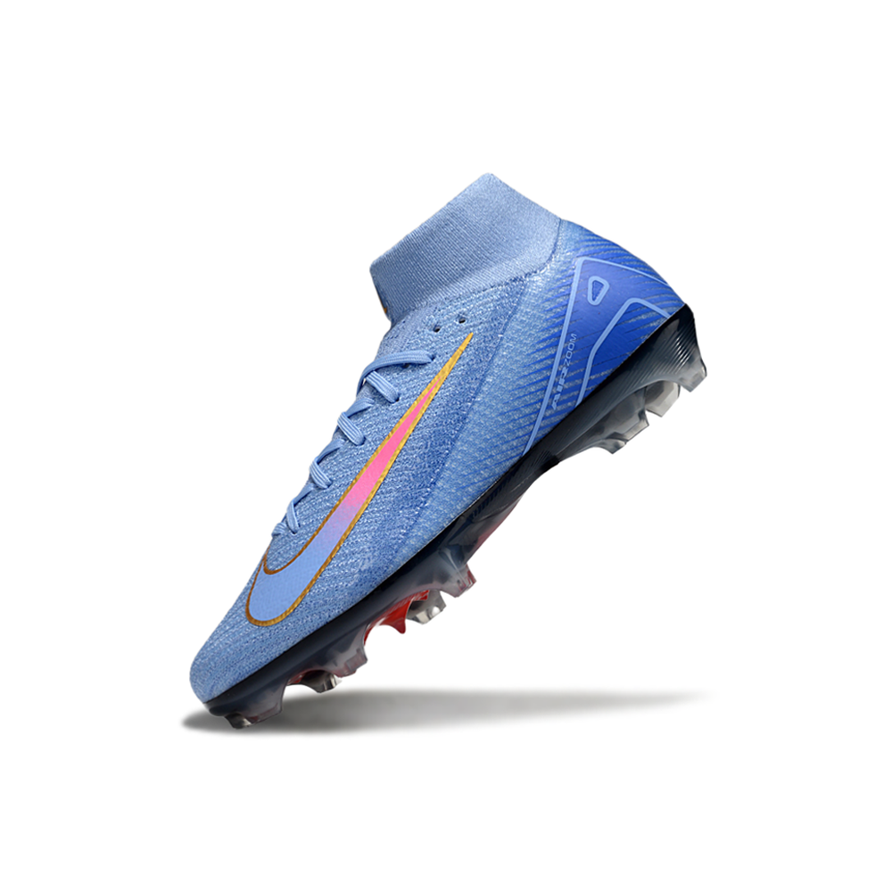 Chuteira Campo Nike Air Zoom Mercurial Superfly 10 Elite FG Azul e Vermelho
