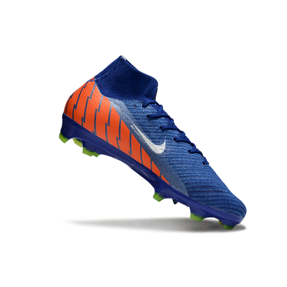 Chuteira Campo Nike Air Zoom Mercurial Superfly 10 Elite FG Azul, Verde e Laranja