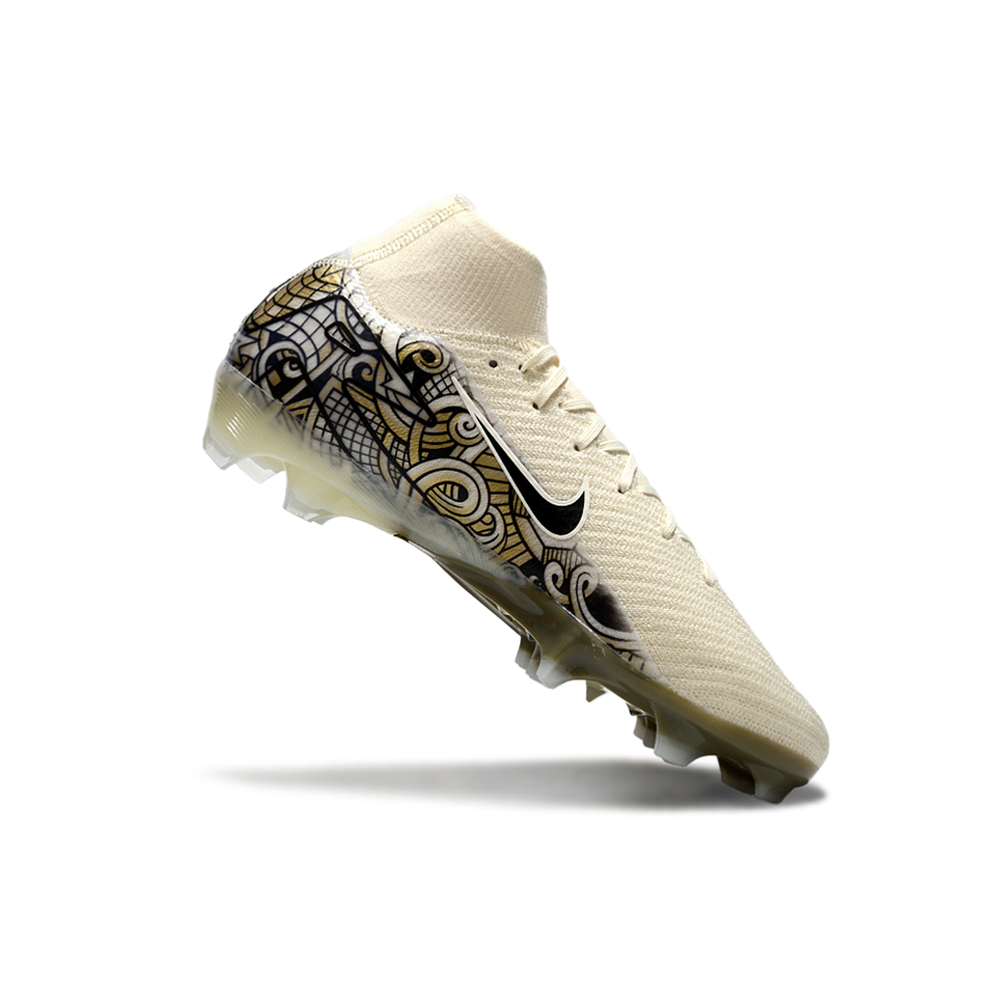 Chuteira Campo Nike Air Zoom Mercurial Superfly 10 Elite FG Bege e Preto