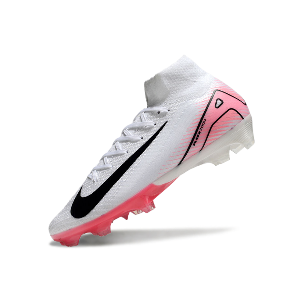 Chuteira Campo Nike Air Zoom Mercurial Superfly 10 Elite FG Branca e Rosa