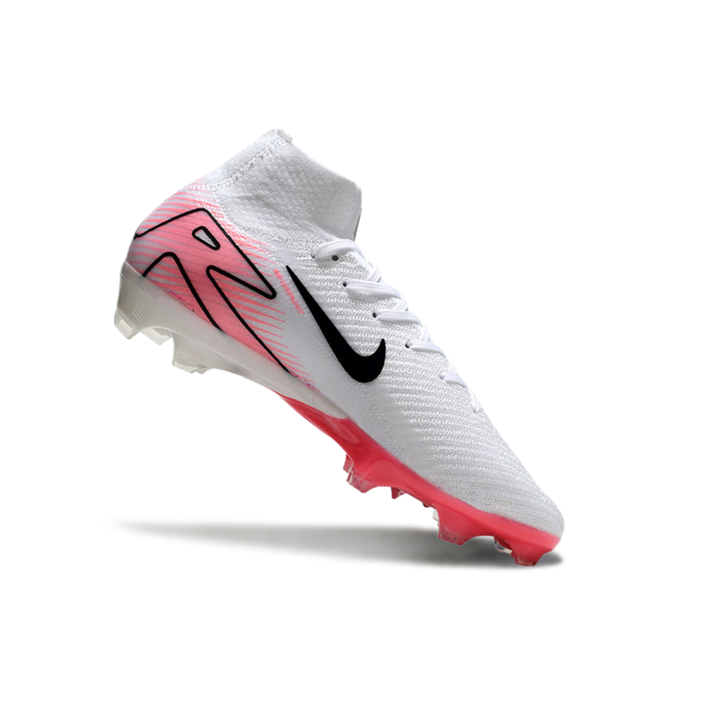 Chuteira Campo Nike Air Zoom Mercurial Superfly 10 Elite FG Branca e Rosa
