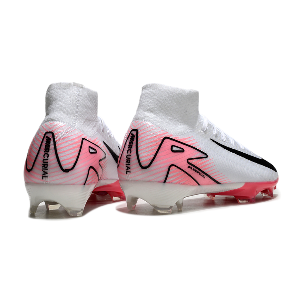 Chuteira Campo Nike Air Zoom Mercurial Superfly 10 Elite FG Branca e Rosa