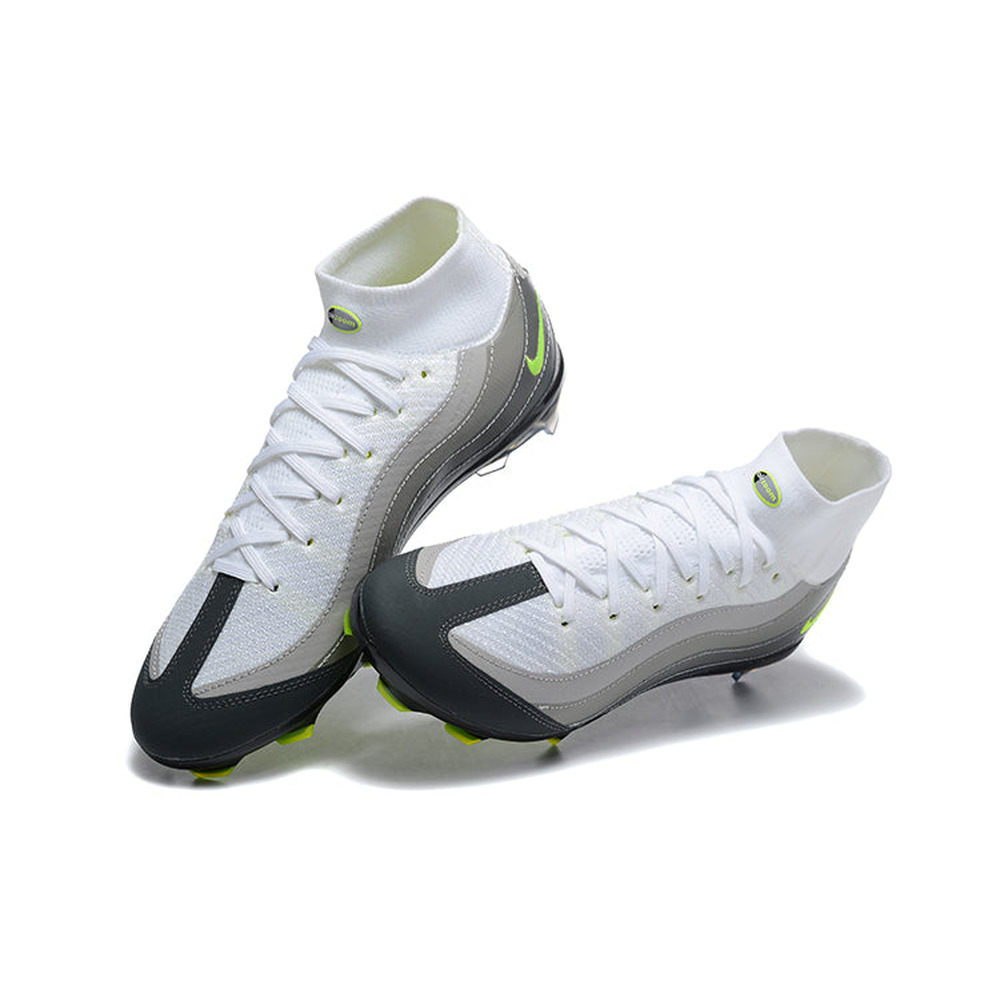 Chuteira Campo Nike Air Zoom Mercurial Superfly 10 Elite FG Branca, Cinza e Verde