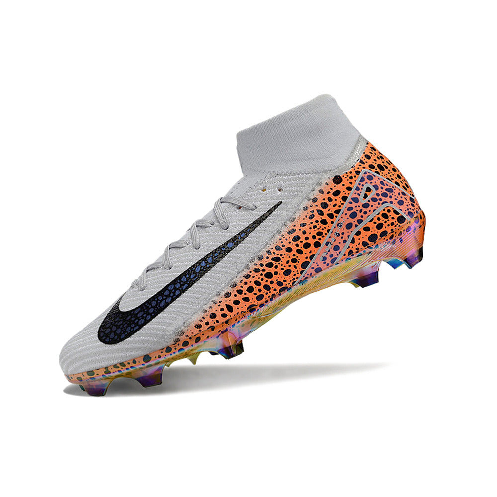 Chuteira Campo Nike Air Zoom Mercurial Superfly 10 Elite FG Branca, Laranja e Preto 