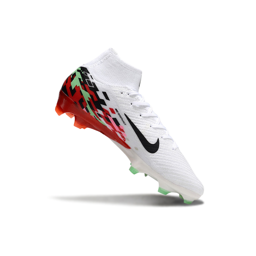 Chuteira Campo Nike Air Zoom Mercurial Superfly 10 Elite FG Branca, Vermelha e Verde