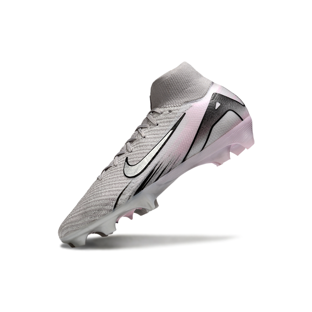 Chuteira Campo Nike Air Zoom Mercurial Superfly 10 Elite FG Cinza e Rosa