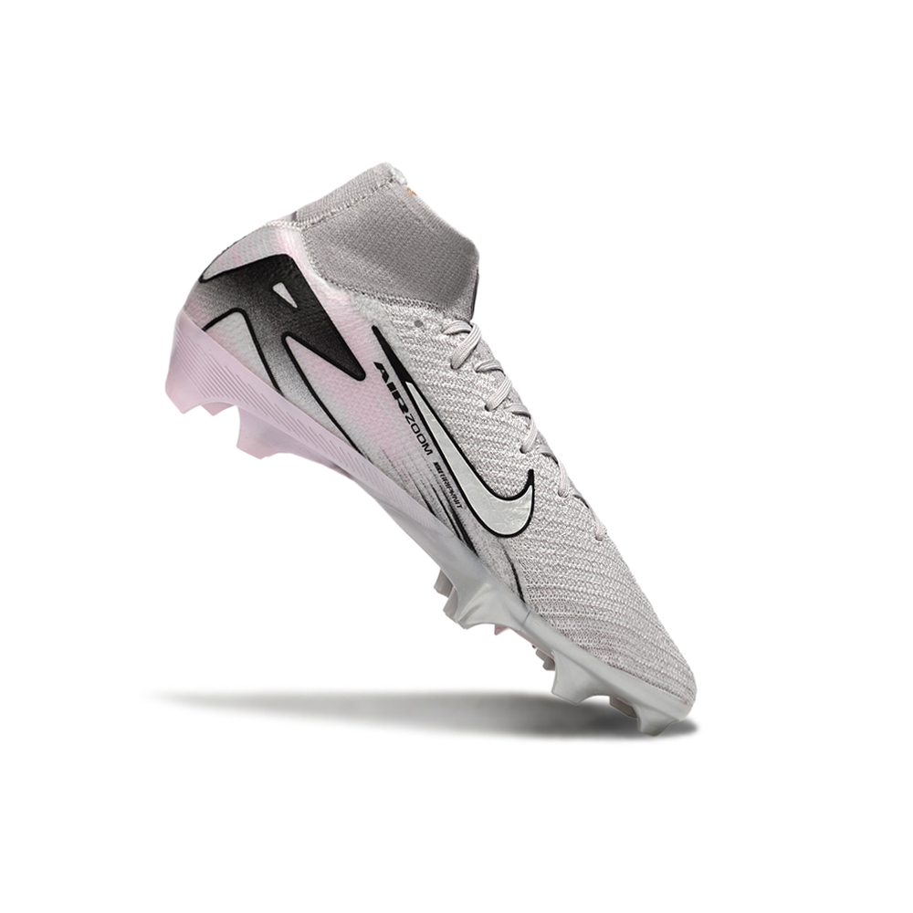 Chuteira Campo Nike Air Zoom Mercurial Superfly 10 Elite FG Cinza e Rosa