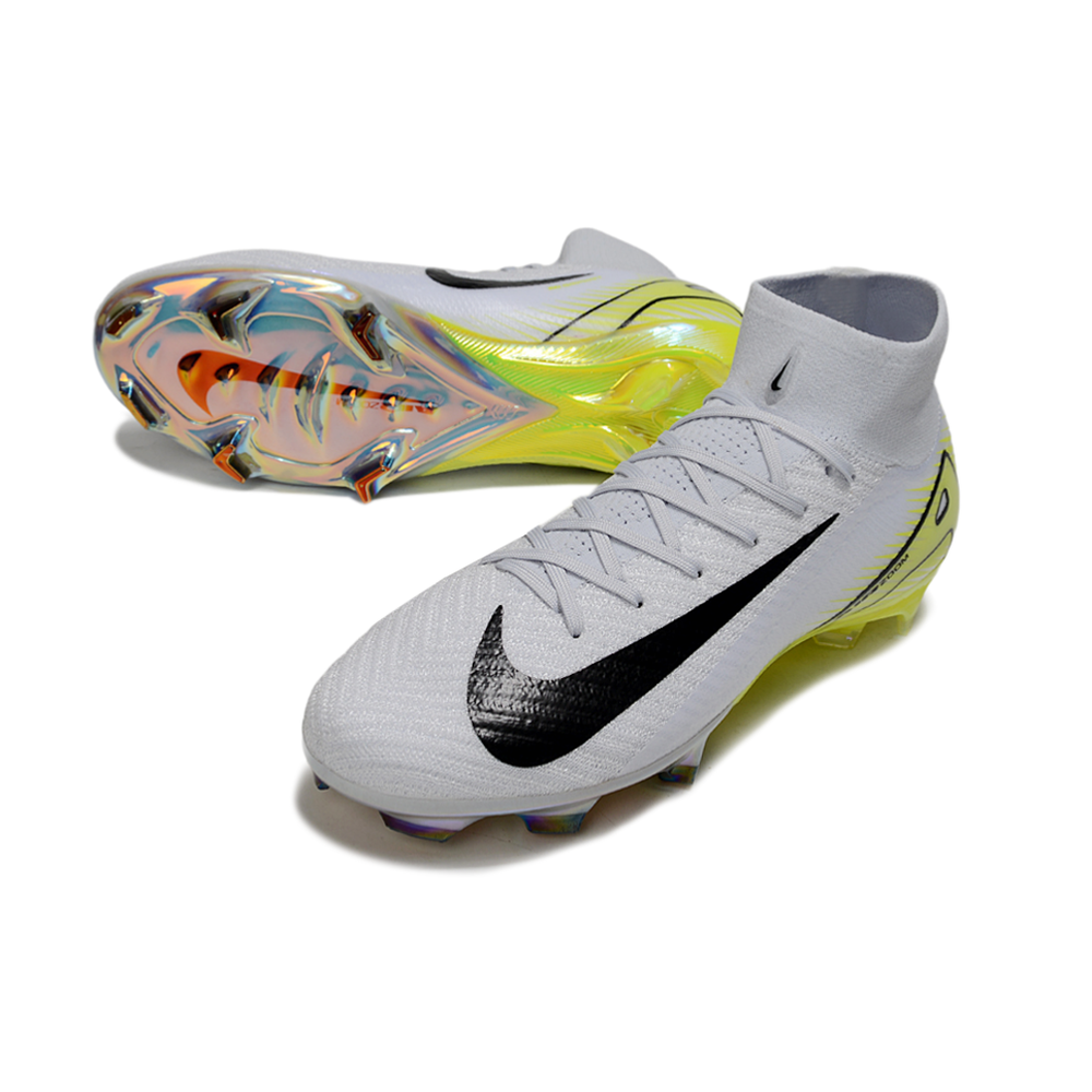 Chuteira Campo Nike Air Zoom Mercurial Superfly 10 Elite FG Cinza e Verde