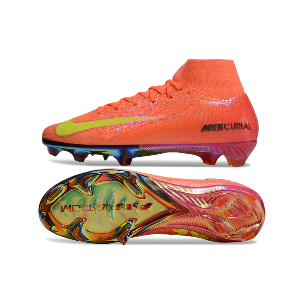 Chuteira Campo Nike Air Zoom Mercurial Superfly 10 Elite FG Laranja 