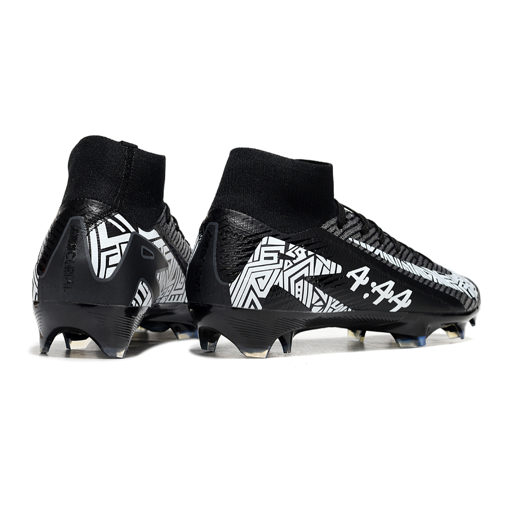 Chuteira Campo Nike Air Zoom Mercurial Superfly 10 Elite FG Preta e Branca